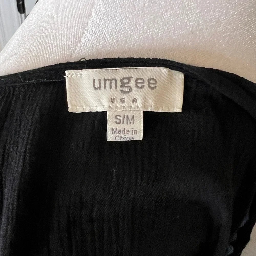 Umgee Casual Black Floral Embroidered Kimono Cardigan Coverup Small / Medium